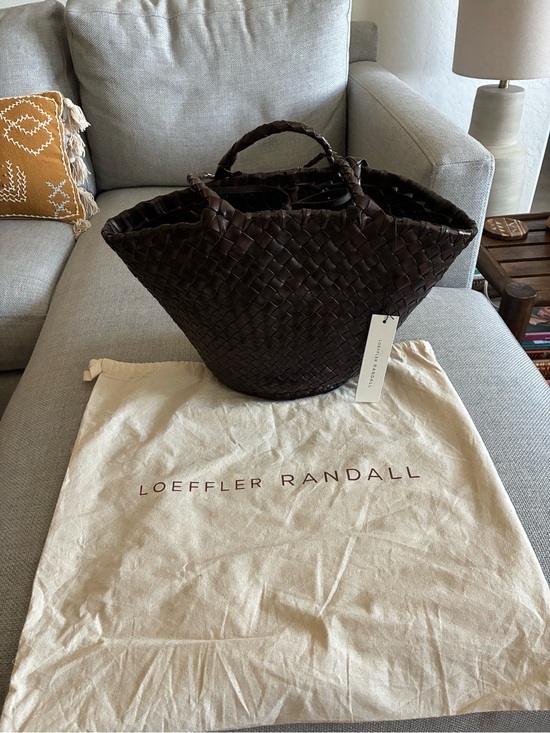 Loeffler Randall Handbags - Loeffler Randall Dark Brown Woven Leather Tote Basket